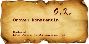 Orovan Konstantin névjegykártya